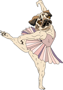 Pug Ballerina Tutu Magnet