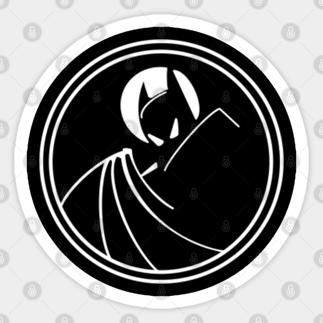 Animated Batman White Outline Batman Sticker Teepublic