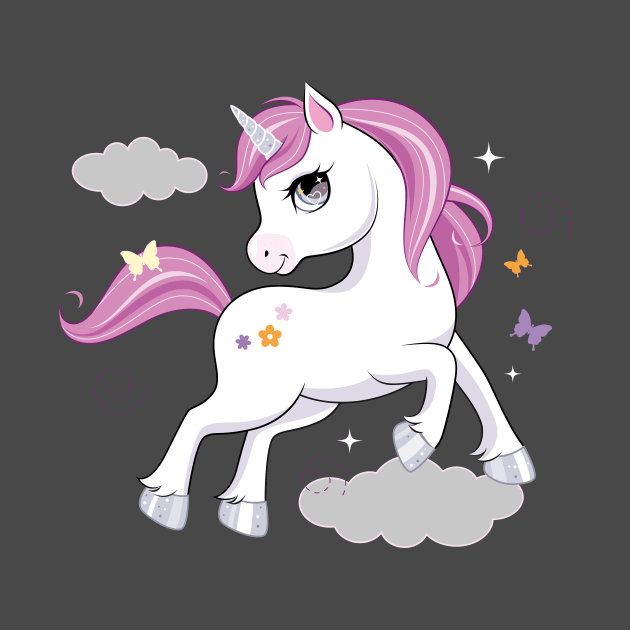 cute little unicorn character tshirt by Tshirt lover 1