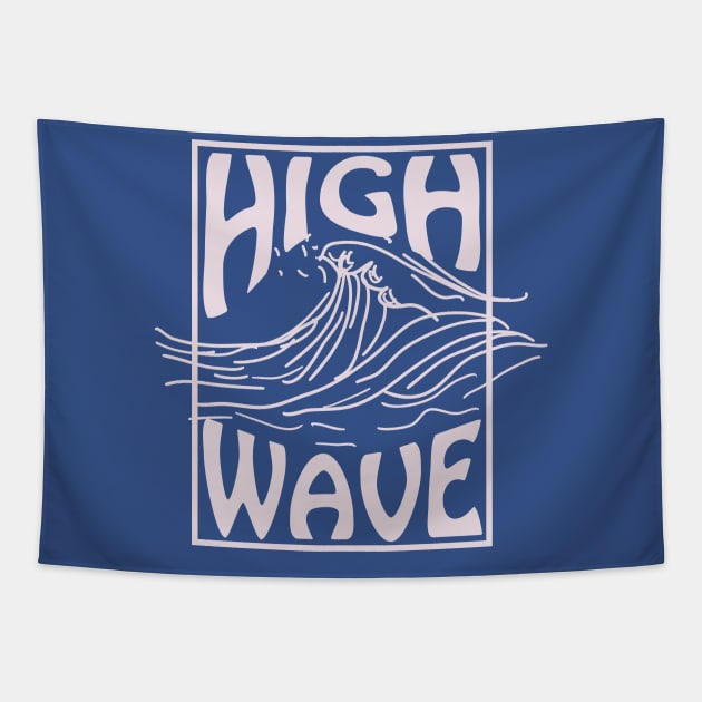 summer beach High Wave Typography Tapestry by SSSD