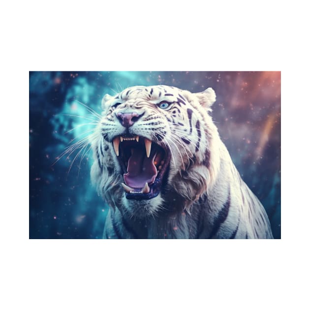 Tiger Wild Animal Majestic Wilderness Surrealist by Cubebox