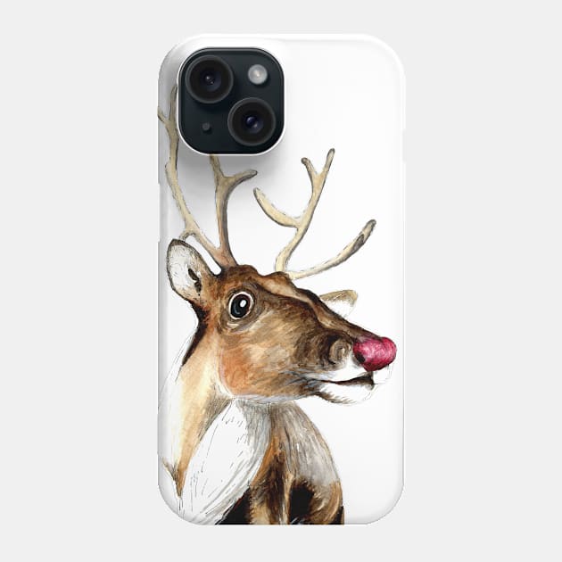 Rudolf the red nosed reindeer Phone Case by Bridgetdav