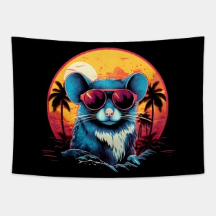 Retro Wave Grey Mouse Tapestry