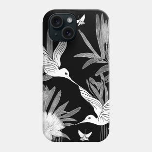 hummingbirds and flowers Phone Case