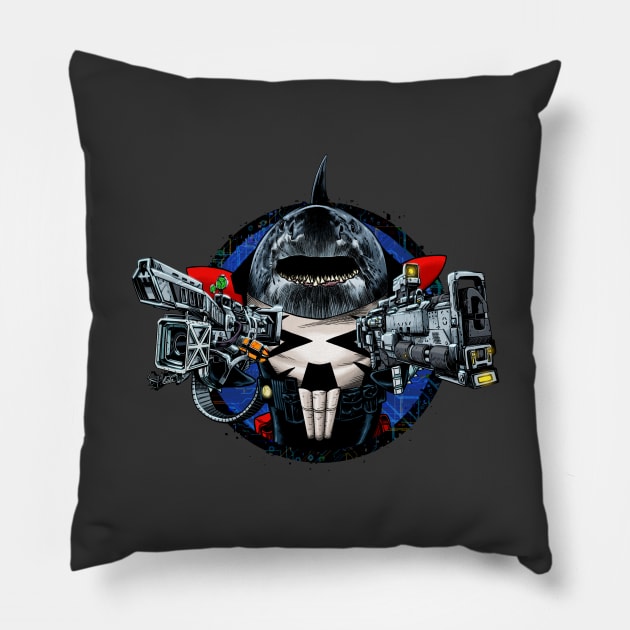 Punishark 2099 Pillow by ThirteenthFloor