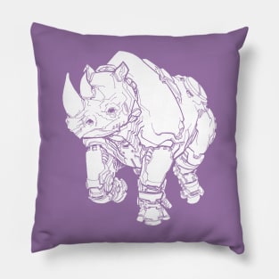 Rhino Mech (white shape) Pillow