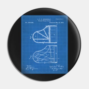 Steinway Grand Piano Patent - Piano Player Art - Blueprint Pin