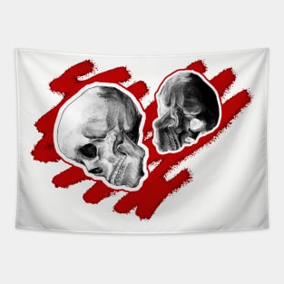 Two skulls - one love Tapestry