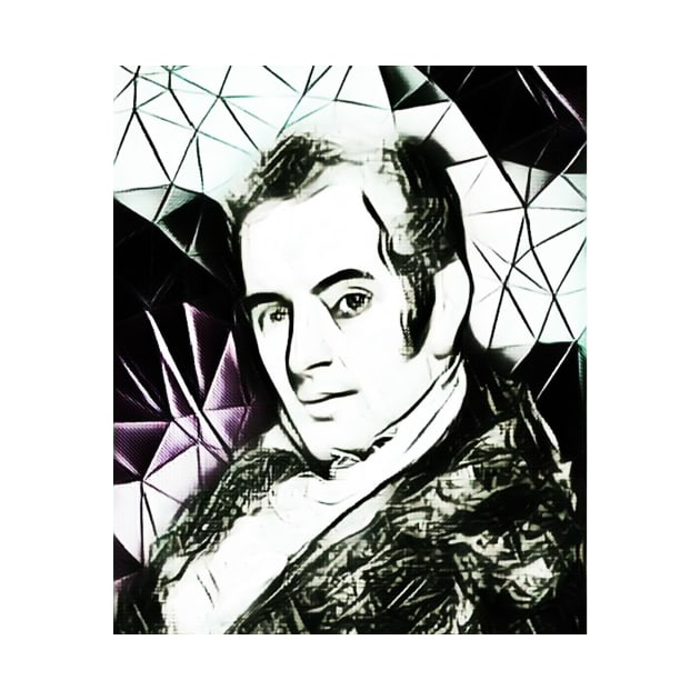 Washington Irving Balck and White Portrait | Washington Irving Artwork 4 by JustLit