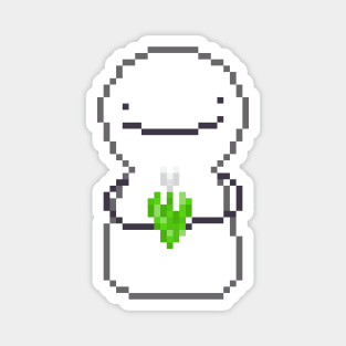 dream blob holding white tulip pixel art Magnet