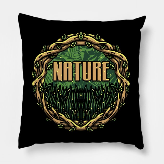 Nature Roots Grass Leaves Pillow by Great Riot Metro