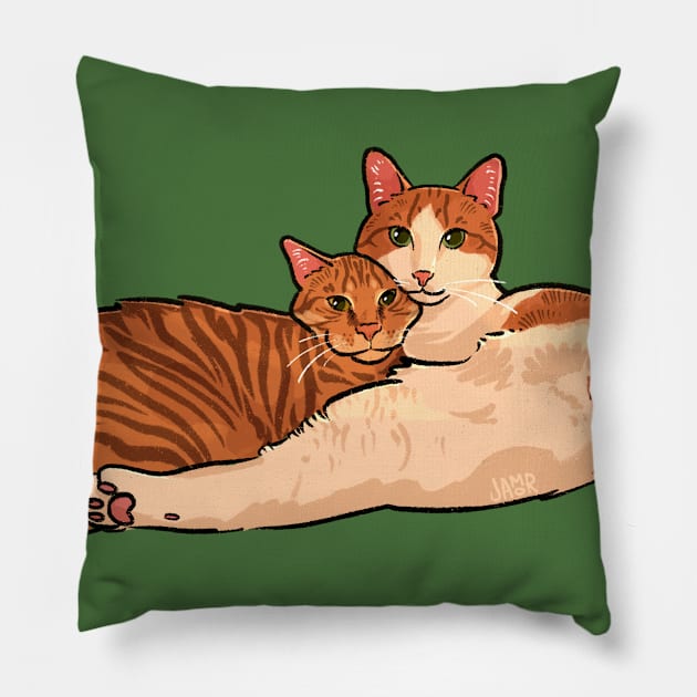 Orange Goose & Malley Pillow by jastinamor