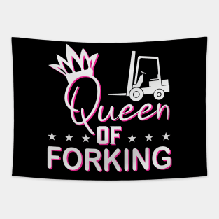 Queen Of The Forklift Funny Forklift Driver Woman Tapestry