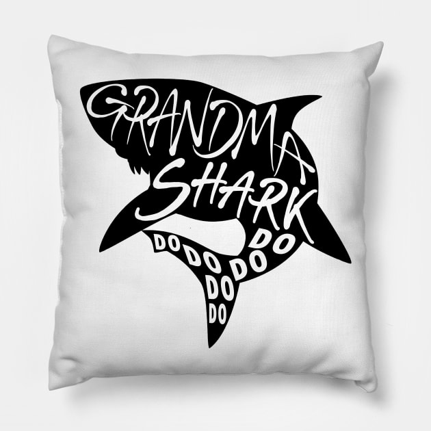 Grandma Shark (Baby Shark) - Minimal Lyrics Shirt Pillow by treszurechest