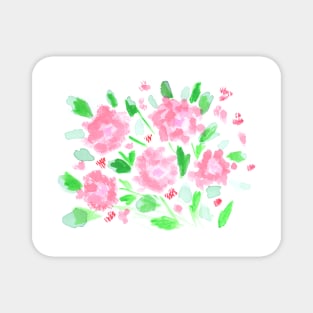 Watercolor background. Floral bouquets, summer and nature, art decoration, sketch. Illustration hand drawn modern Magnet