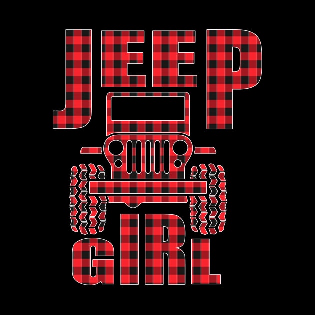 Jeep Girl Jeep Red Plaid Buffalo Jeeps Lover by Nancie