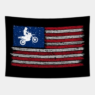 Dirtbike American Flag Design Tapestry