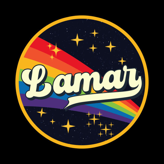 Lamar // Rainbow In Space Vintage Style by LMW Art