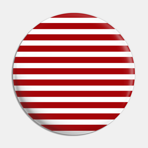 Classic Stripes - Red + White Pin by NolkDesign