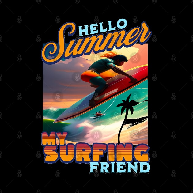 Riding Therapy, Hello Summer Vintage Funny Surfer Riding Surf Racing Surfing Lover Gifts by Customo