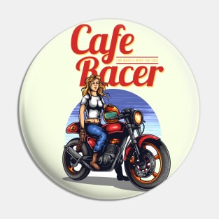 Vintage Racer Caffee Girl Pin