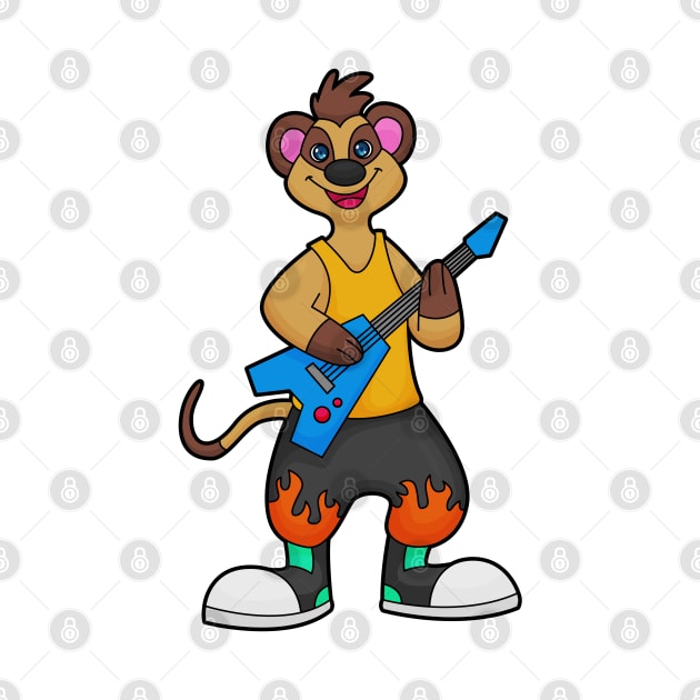 Meerkat as Musician with Guitar by Markus Schnabel