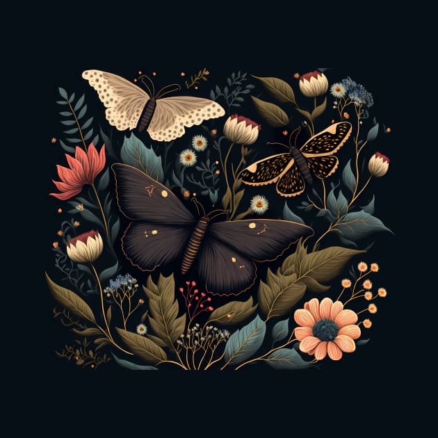 Dark Cottagecore Moths and Butterflies by TheJadeCat