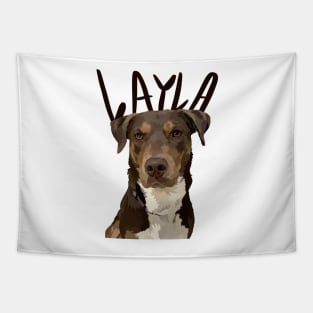 Layla Dog with name Tapestry