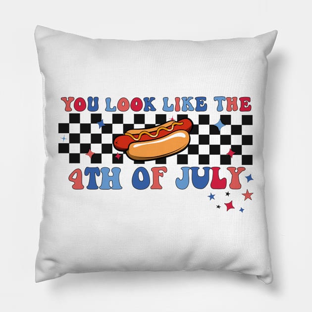 You Look Like The 4Th Of July Hot Dog Pillow by EvetStyles