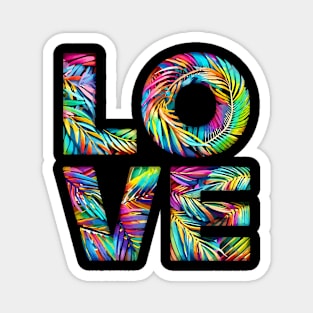 LOVE Rainbow Palms Leaf Magnet