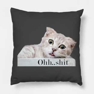 cute cat feel scared Pillow