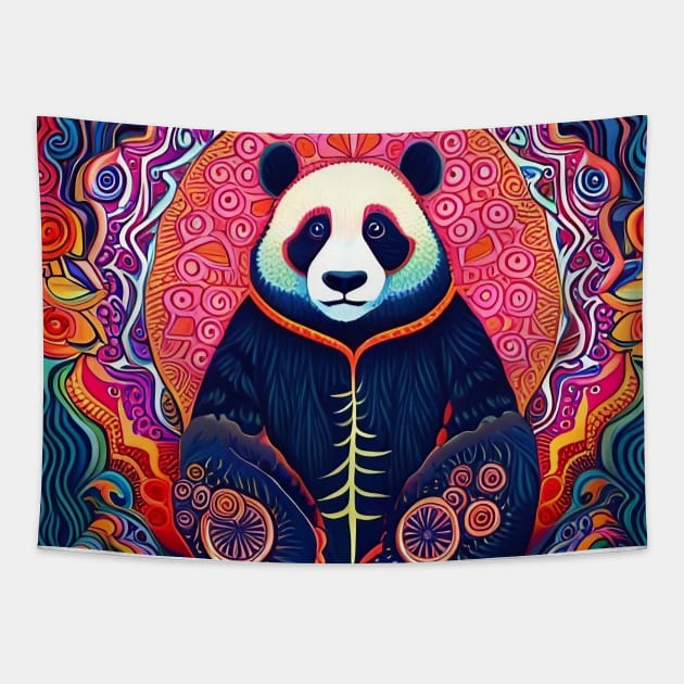 Hugh, The Enlightened Panda Tapestry by Davey's Designs