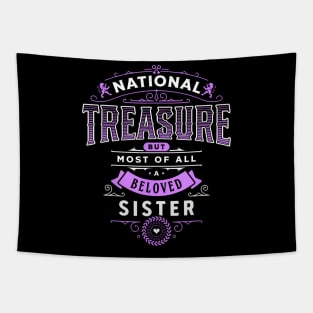 Best Sister Ever National Treasure Birthday Elegant Tapestry