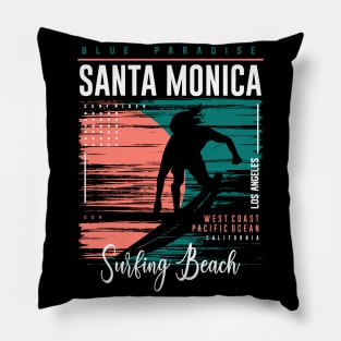 Santa Monica Surfing Pillow