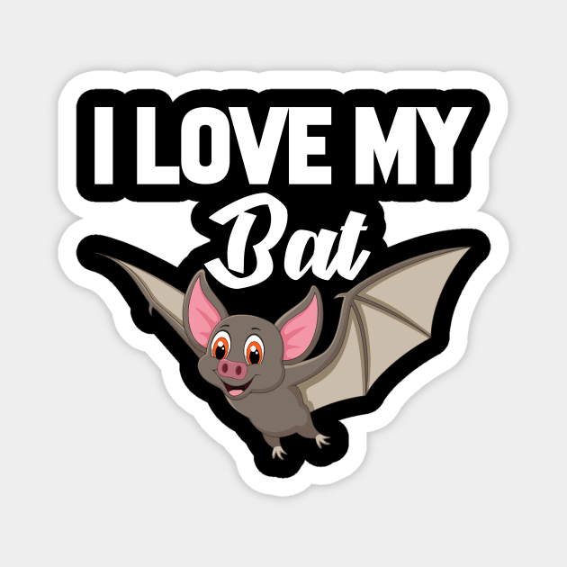 I Love My Bat Magnet by williamarmin