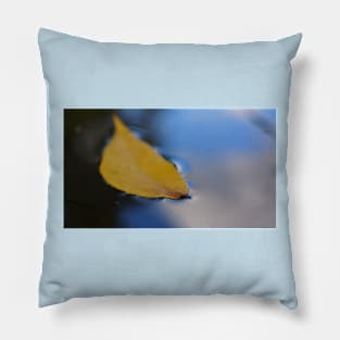 Yellow Leaf Floating on Water Pillow