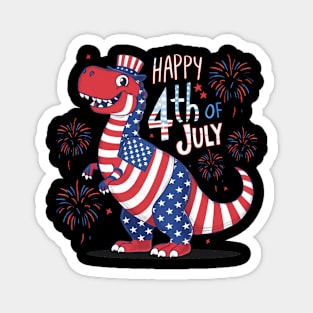 Dino Happy Birthday America Magnet