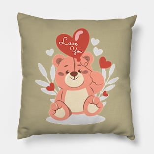 Bear Valentines Day a Couple Matching Hug Dealer Pillow