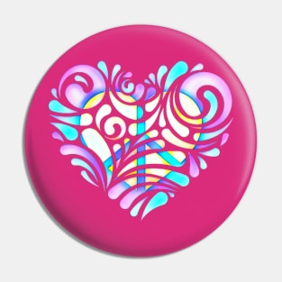 Peace and Love Art Pin