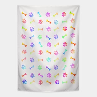 DOG Treats And Puppy Paw Print Tapestry