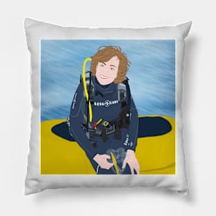 Woman scuba diver Pillow