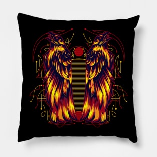 crow wing retro Pillow