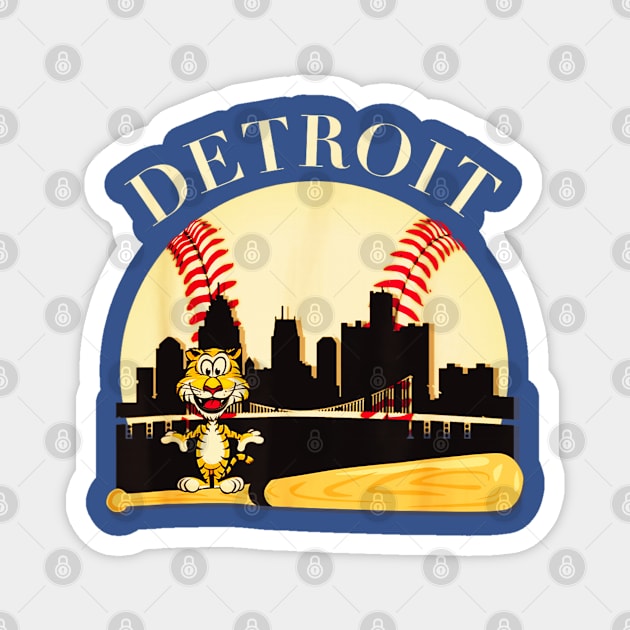 Baseball tiger of Detroit city Magnet by Dreamsbabe