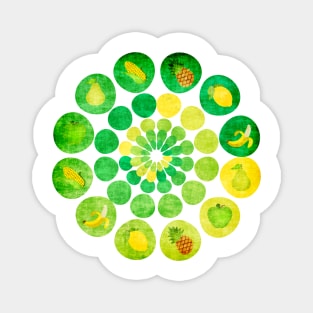 Veggie And Fruit Mandala Magnet