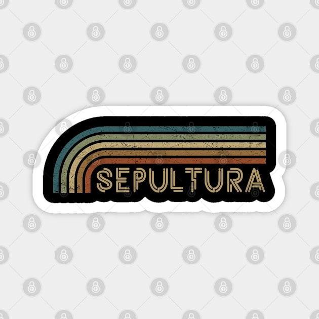 Sepultura Retro Stripes Magnet by paintallday