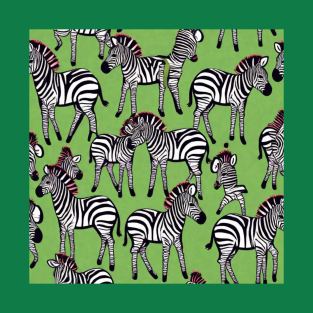 Zebra pattern green decor gift ideas T-Shirt