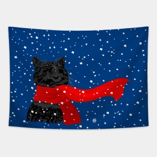 Panther Kitty loves Snow... Tapestry