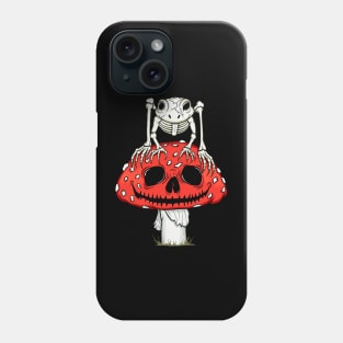 Cottagecore Skeleton Frog Skull Mushroom Goth Halloween Phone Case