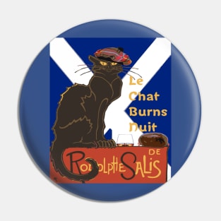 Le Chat Burns Nuit  Scottish Saltire Pin