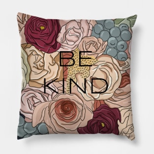 Be Kind Botanical Art Pillow